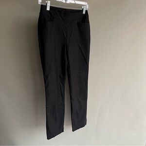 Chico’s Trousers Sz 000R XS 0 Women’s Pull On Gray Black Houndstooth Pockets EUC
